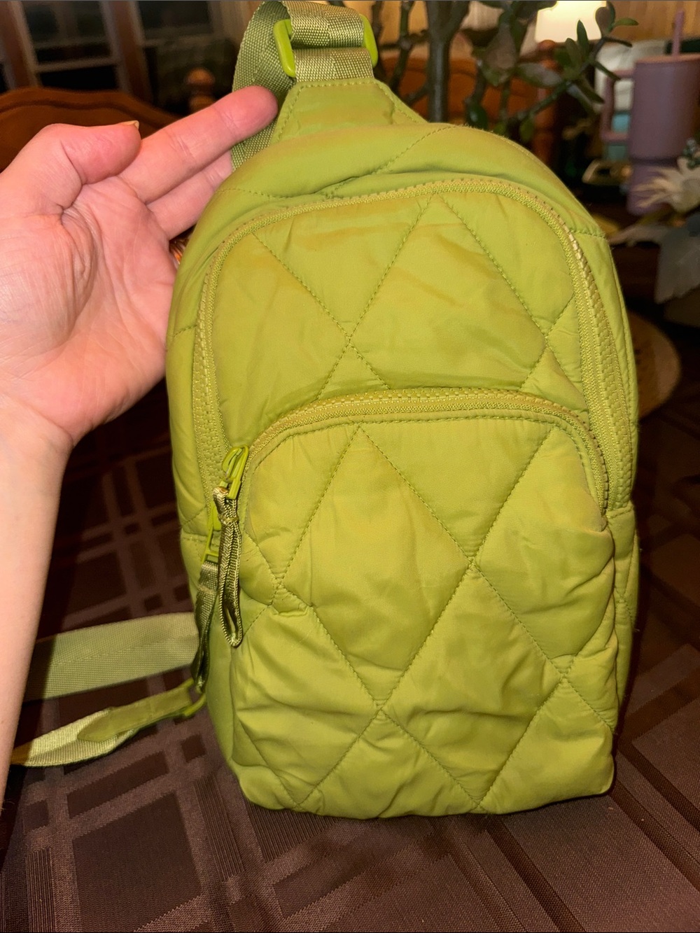 Vera Bradley Quilted Lime Green Mini Backpack